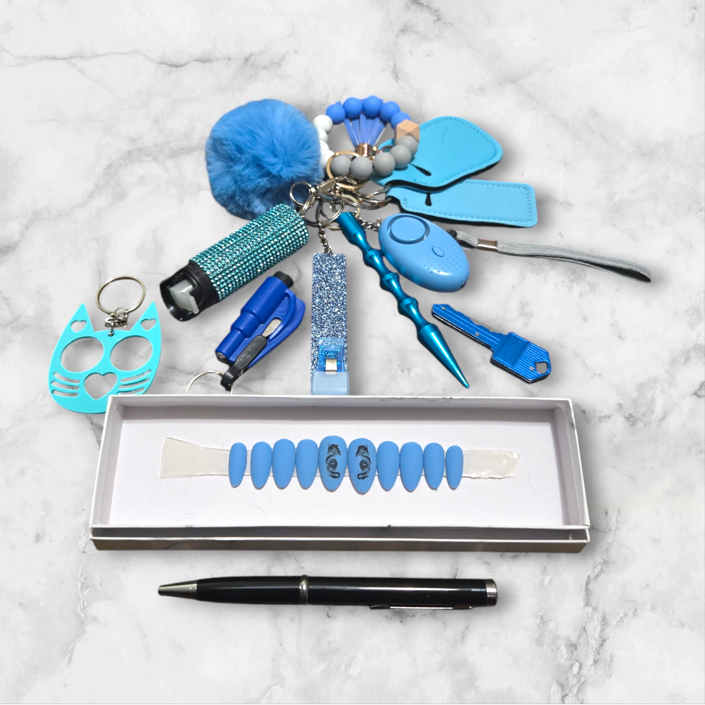 Blue Dragon It'll Do Beaded Keychain
