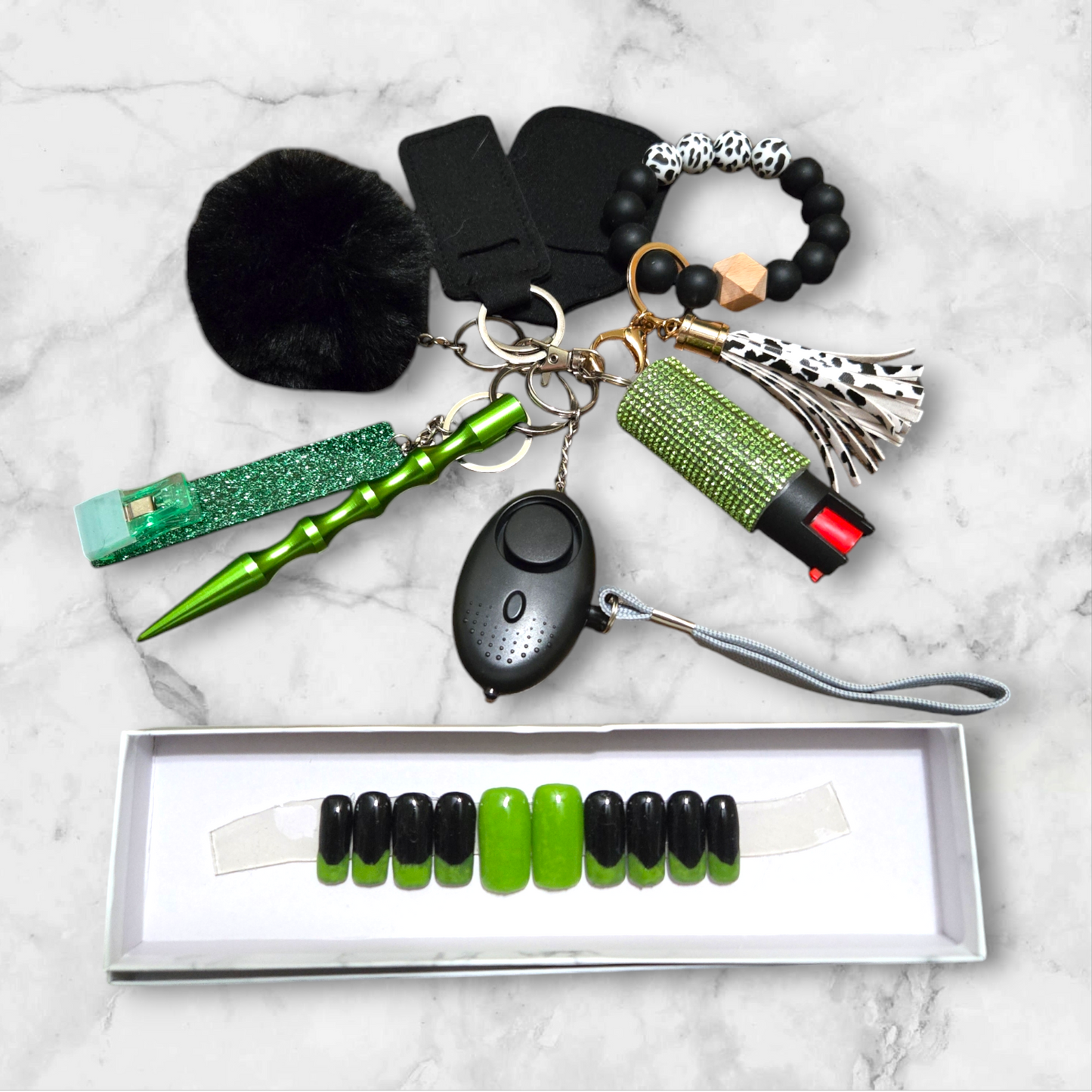 Glow In The Dark Basic Beaded Keychain