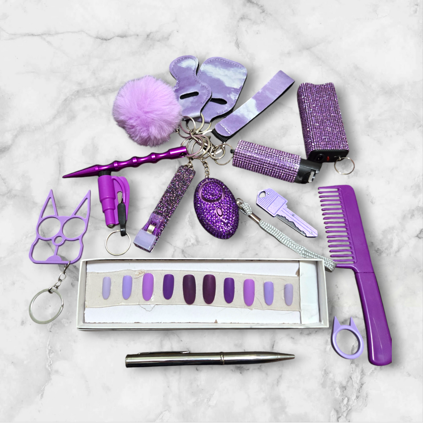 All The Purple Super Safety Keychain