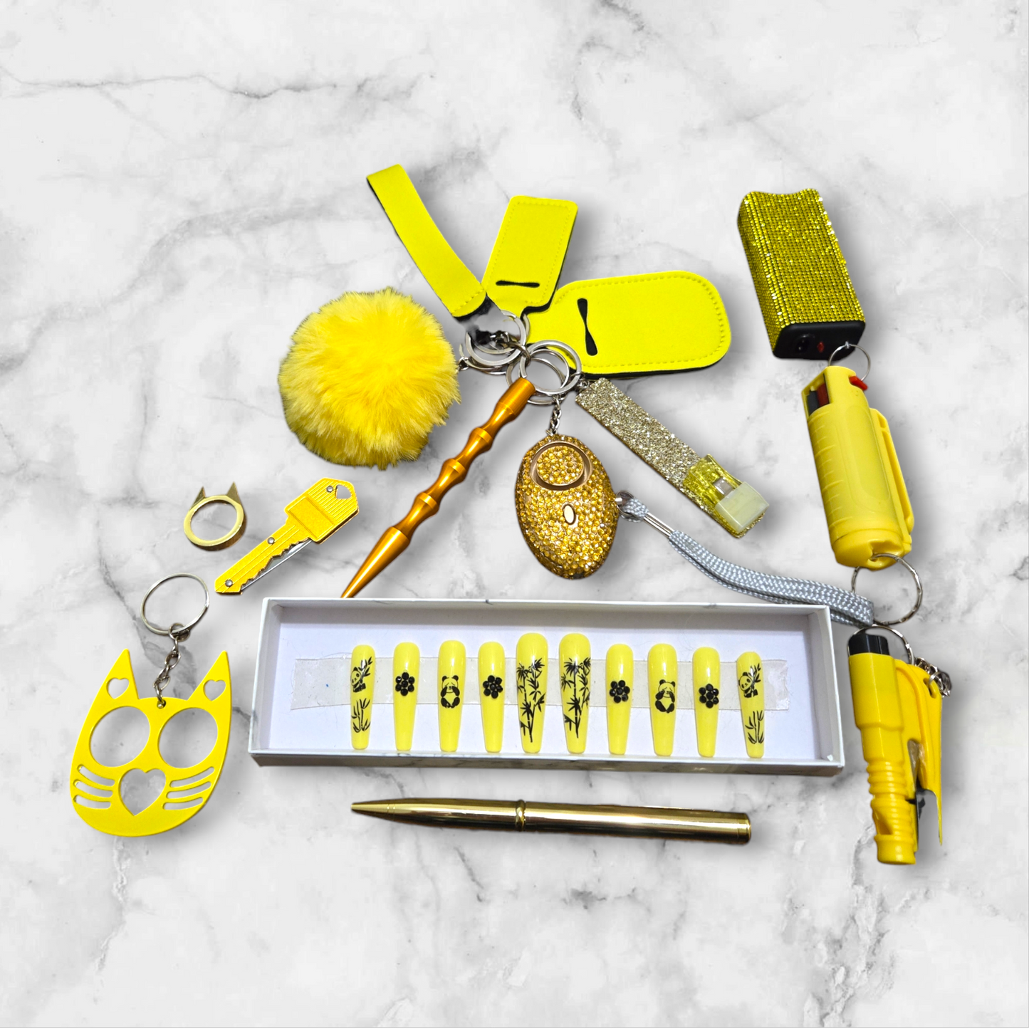 Yellow Pandas Super Safety Keychain