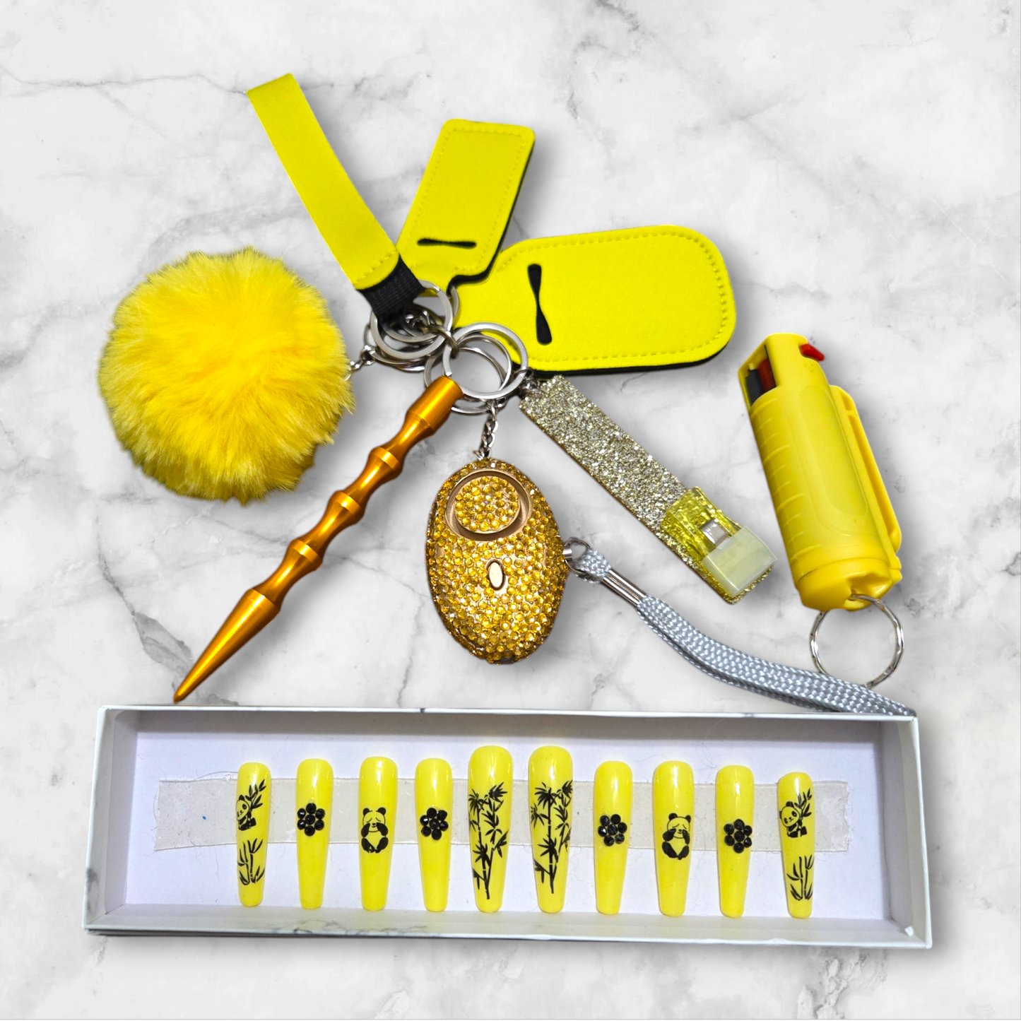 Yellow Panda Basic Keychain