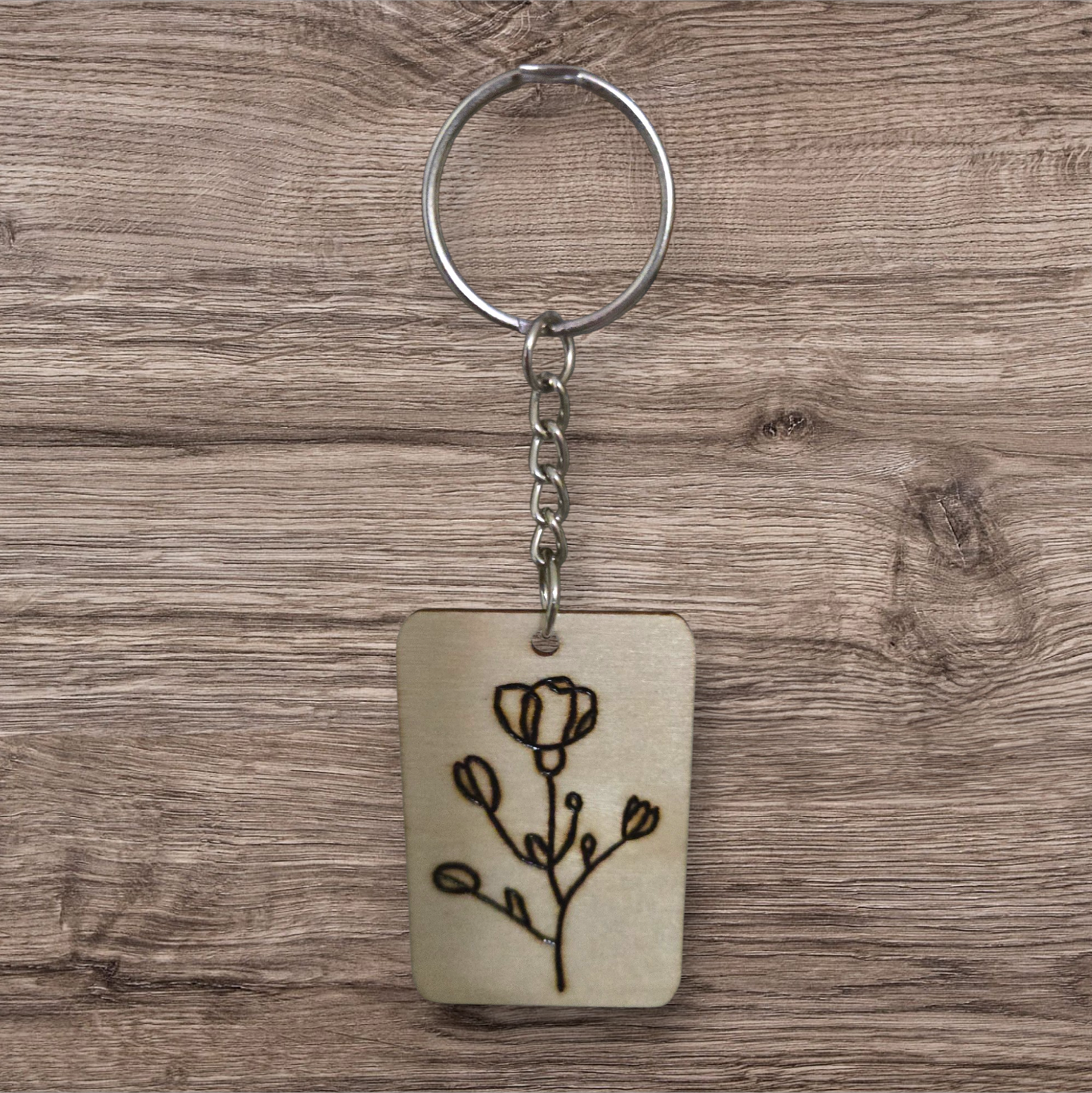 Tulip & Poppy Keychain