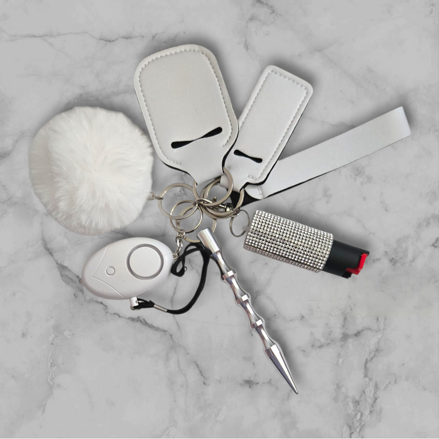 White Basic Keychain