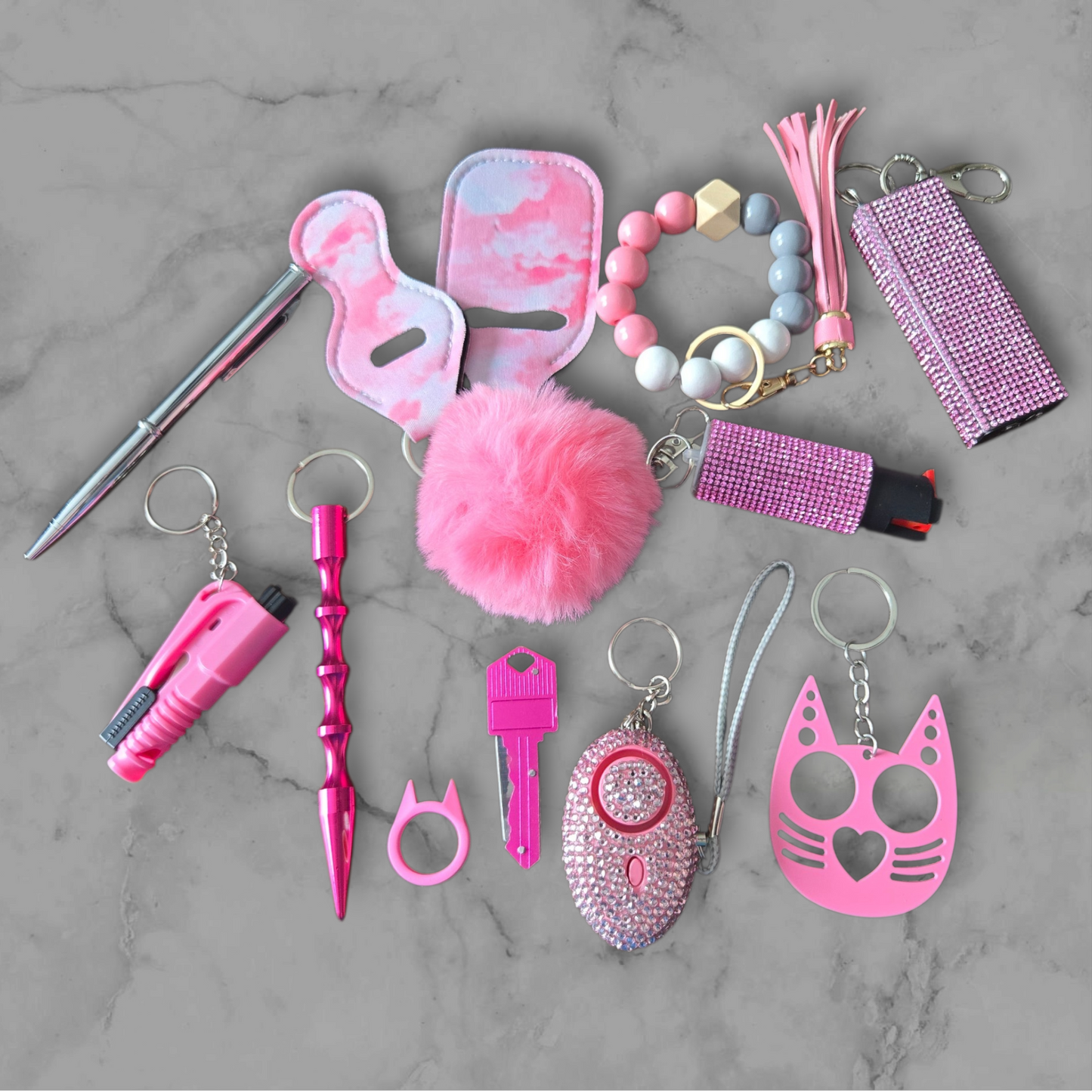 Pink Super Safety Keychain