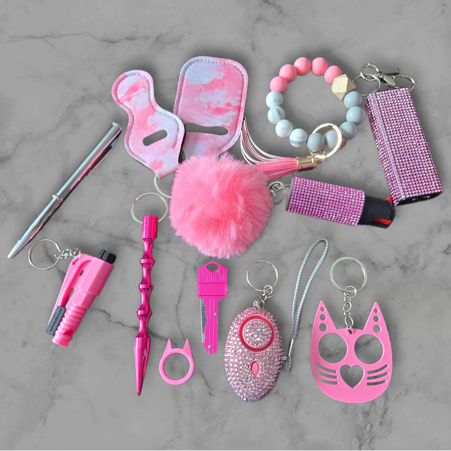 Pink Super Safety Keychain