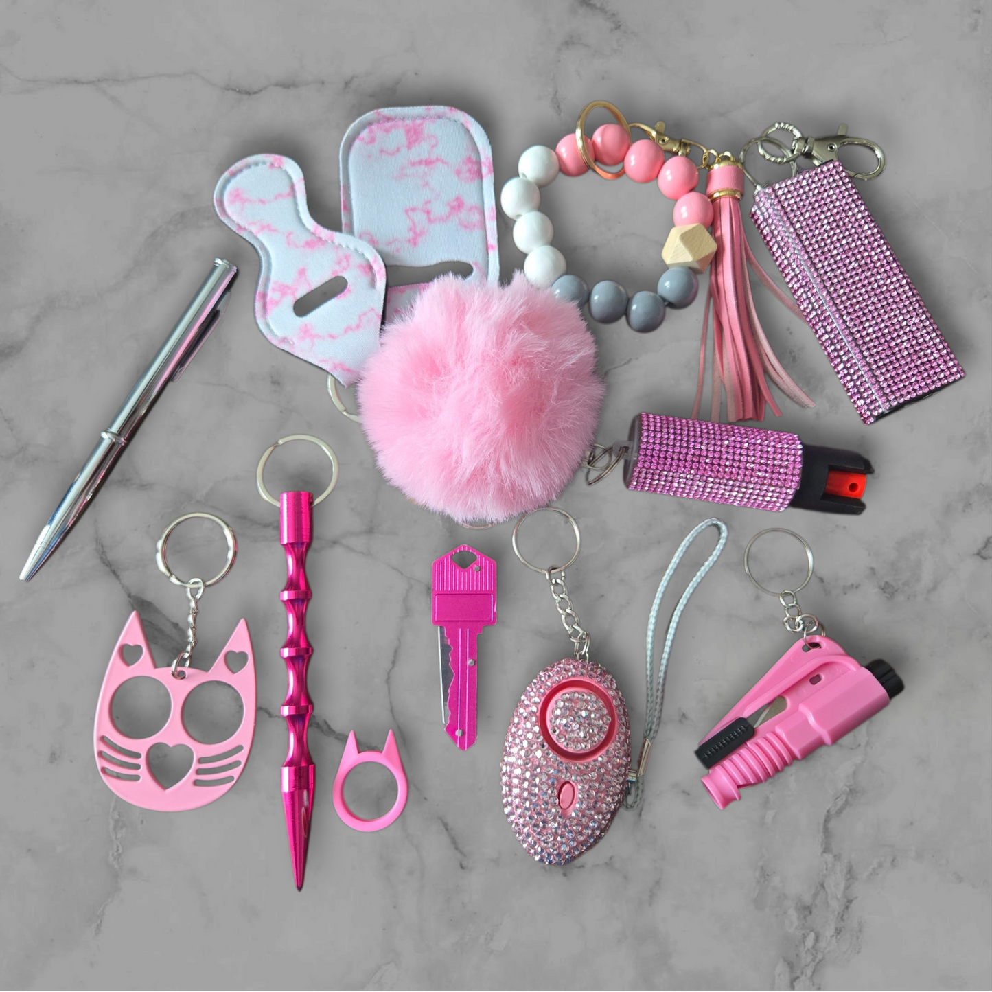 Pink Super Safety Keychain