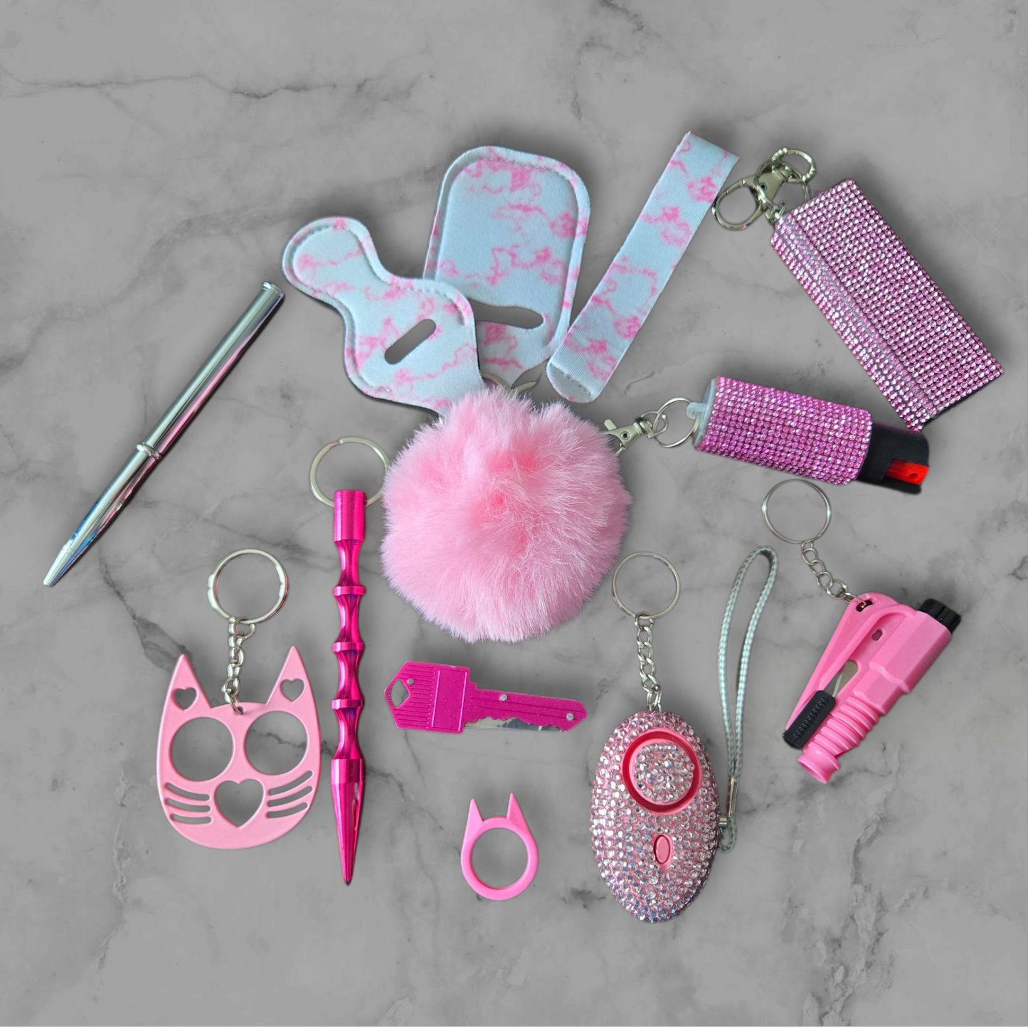Pink Super Safety Keychain