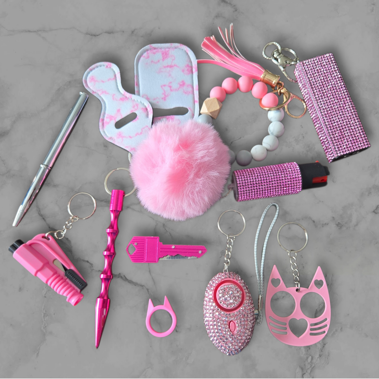 Pink Super Safety Keychain