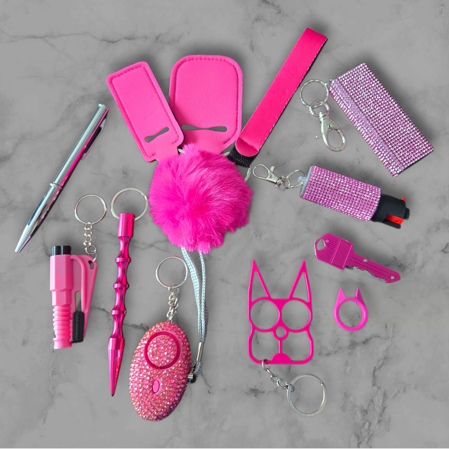 Pink Super Safety Keychain