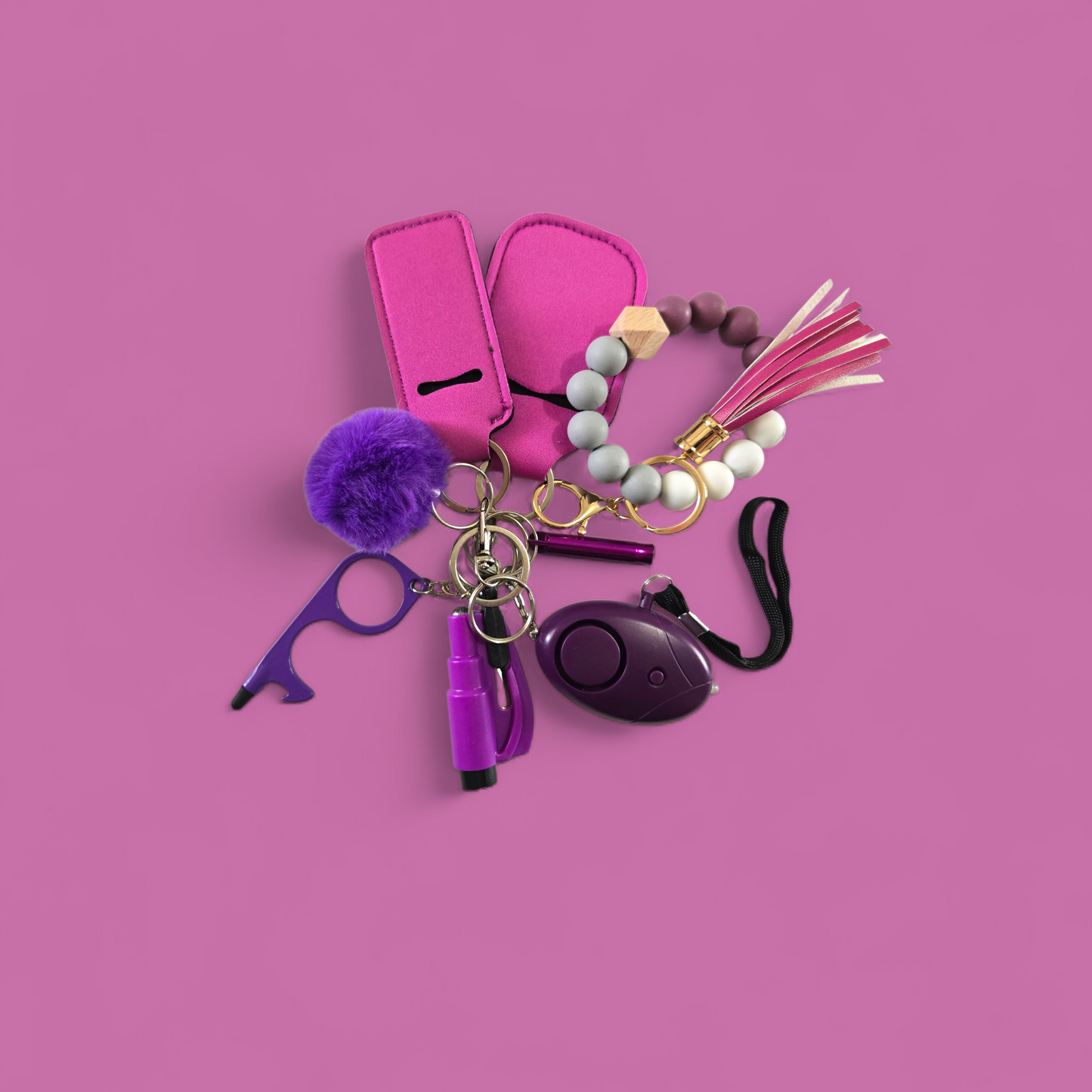 Dark Purple Kids Keychain