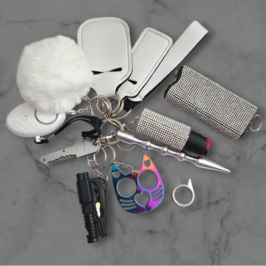 White Super Safety Keychain